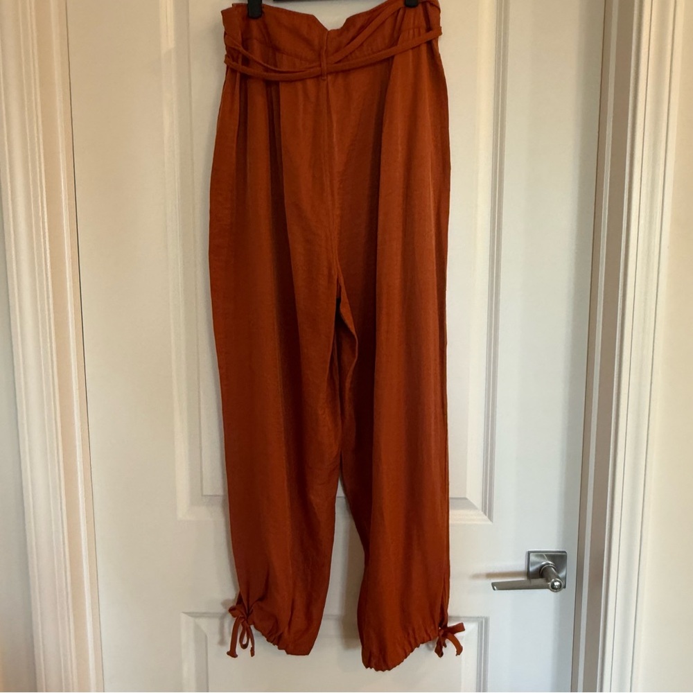 Tiny-Anthropologie - Heidi Tie Rust Drawstring High-Waist Pants - Picture 4 of 13